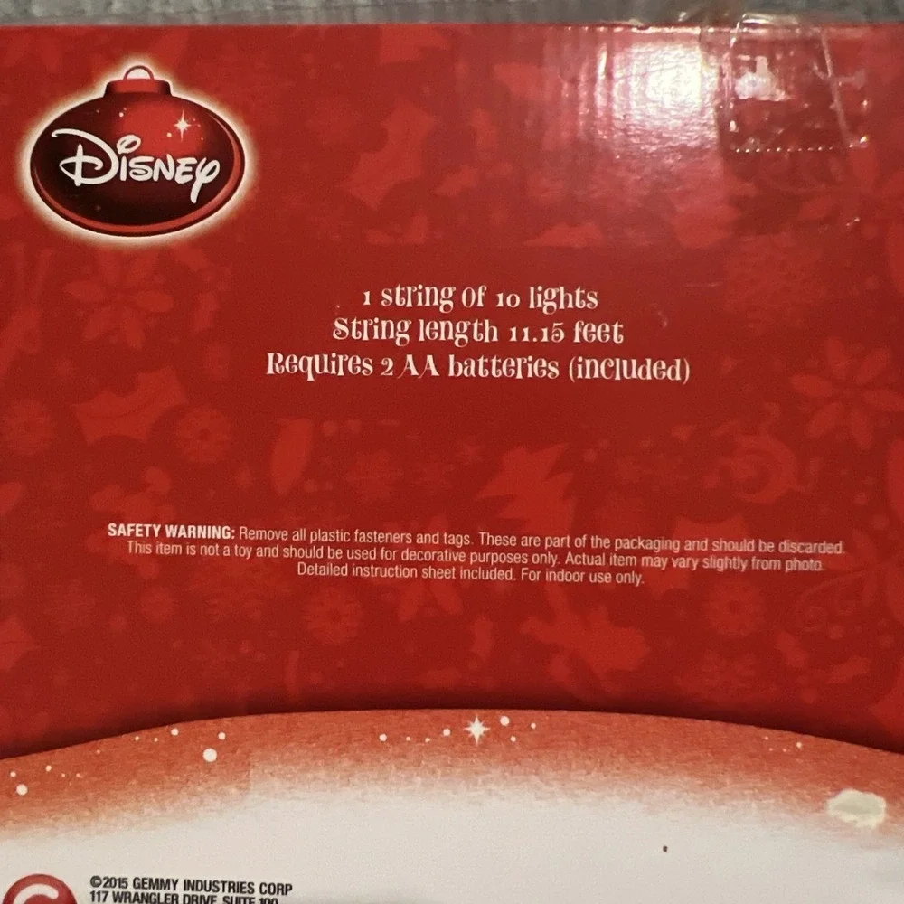 Disney Frozen Olaf Snowman Strand Of 10 Holiday‎ Christmas Lights Decor Battery